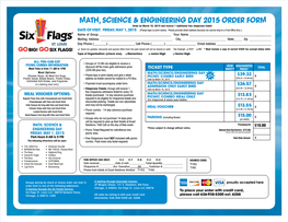 Math, Science & Engineering Day 2015 Order Form