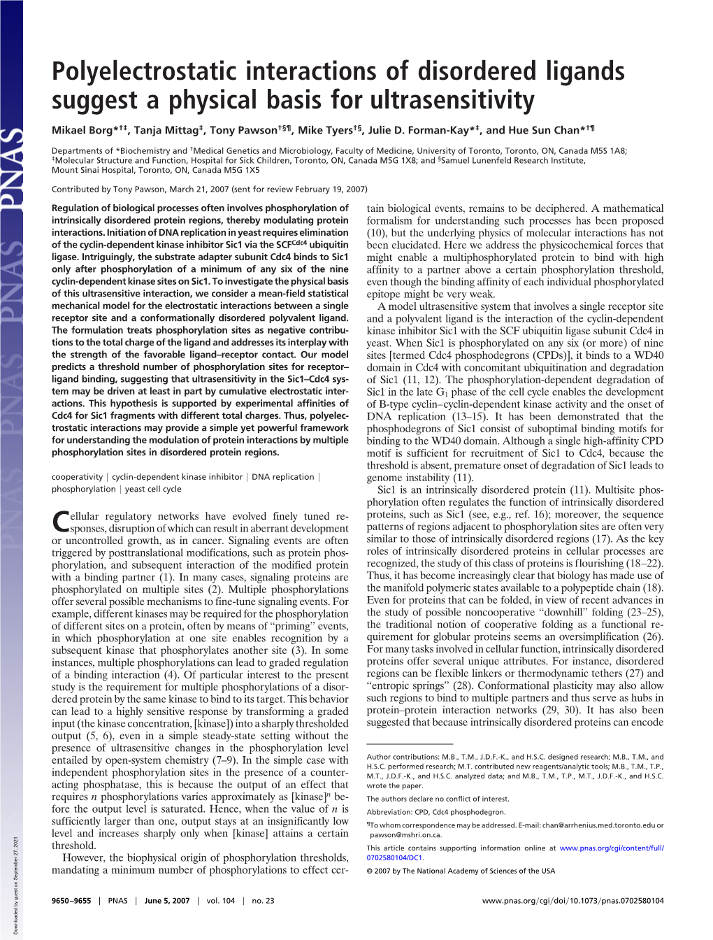 Polyelectrostatic Interactions of Disordered Ligands Suggest a Physical Basis for Ultrasensitivity