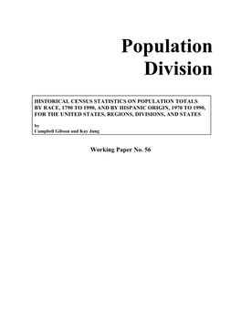 Historical Census Statistics on Population Totals