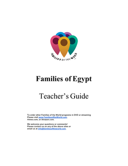 Families of Egypt Teacher's Guide