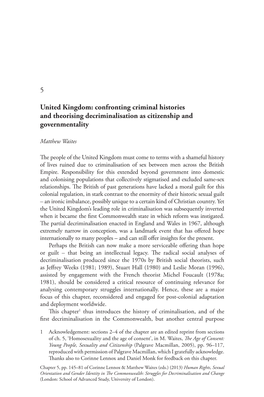 Confronting Criminal Histories and Theorising Decriminalisation As Citizenship and Governmentality