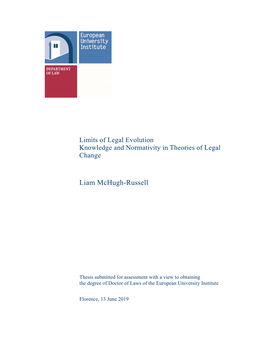 Limits of Legal Evolution Knowledge and Normativity in Theories of Legal Change