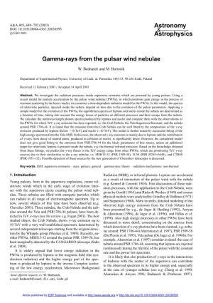 Gamma-Rays from the Pulsar Wind Nebulae