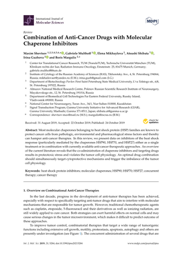 Combination of Anti-Cancer Drugs with Molecular Chaperone Inhibitors