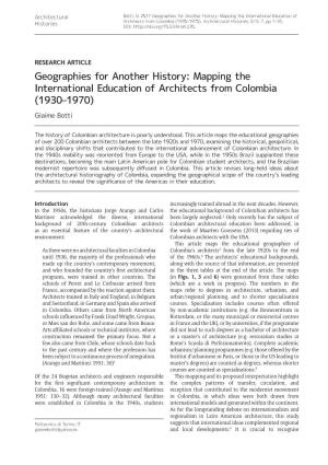 Mapping the International Education of Architects from Colombia (1930–1970)