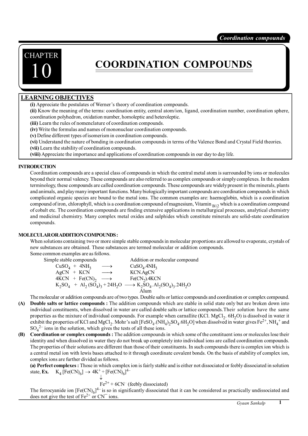 Coordination Compounds