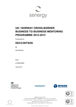 Uk / Norway Cross-Border Business to Business Mentoring