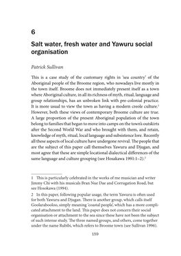 6 Salt Water, Fresh Water and Yawuru Social Organisation