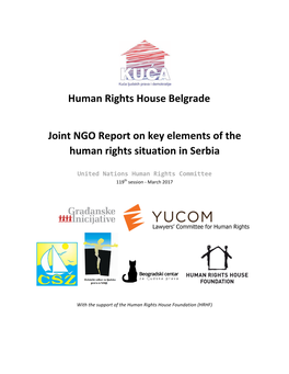 Human Rights House Belgrade Joint NGO Report on Key Elements of The