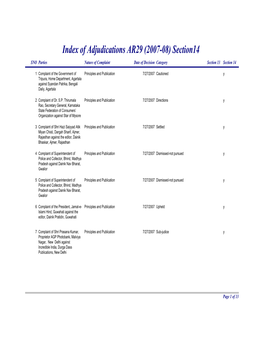 37 Index of Adjudications AR 29-Section14