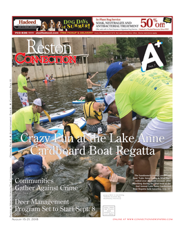 Crazy Fun at the Lake Anne Cardboard Boat Regatta Classifieds, Page 10 Opinion, Page 4 V Entertainment, 8 Classifieds, News, Page 3