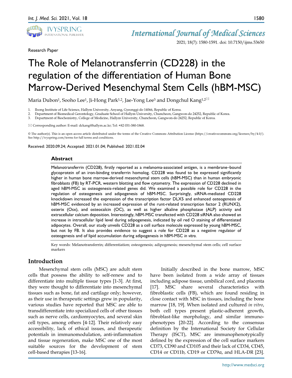 The Role of Melanotransferrin (CD228)