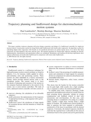 Trajectory Planning and Feedforward Design for Electromechanical Motion Systems
