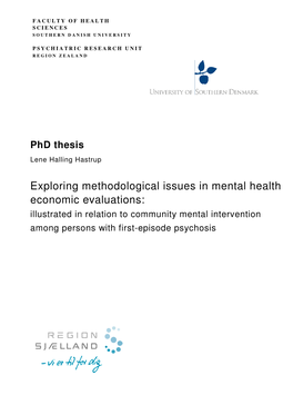 Exploring Methodological Issues in Mental Health