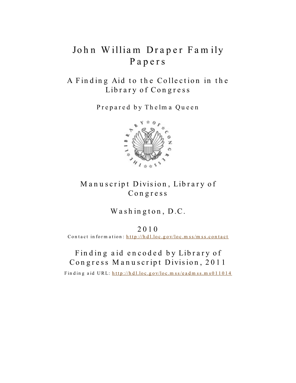 John William Draper Family Papers