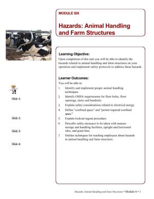 Hazards: Animal Handling and Farm Structures