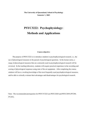 PSYC3222: Psychophysiology: Methods and Applications Tutorials and Practicals