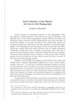 Saint Columba's Avian Pilgrim: the Grus in Irish Hagiography
