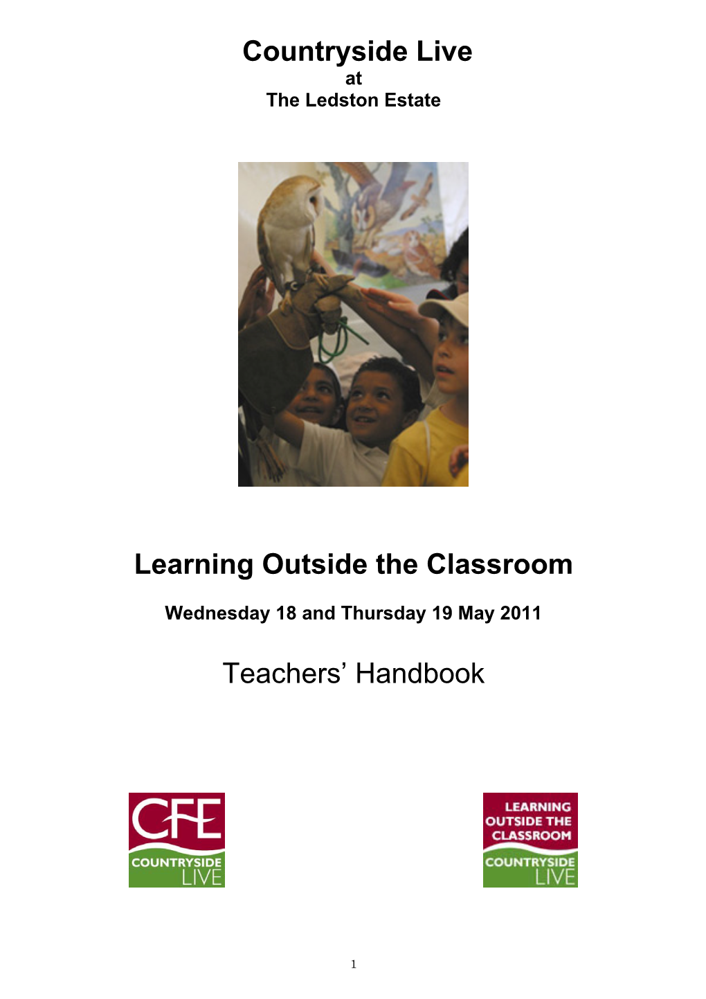 Countryside Live Learning Outside the Classroom Teachers' Handbook