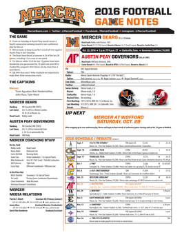 2016 Football Game Notes