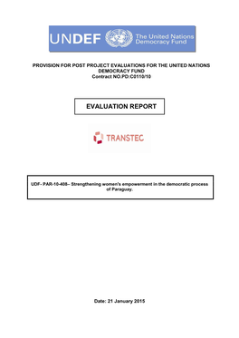 Annex 5: Evaluation Report Standard Format