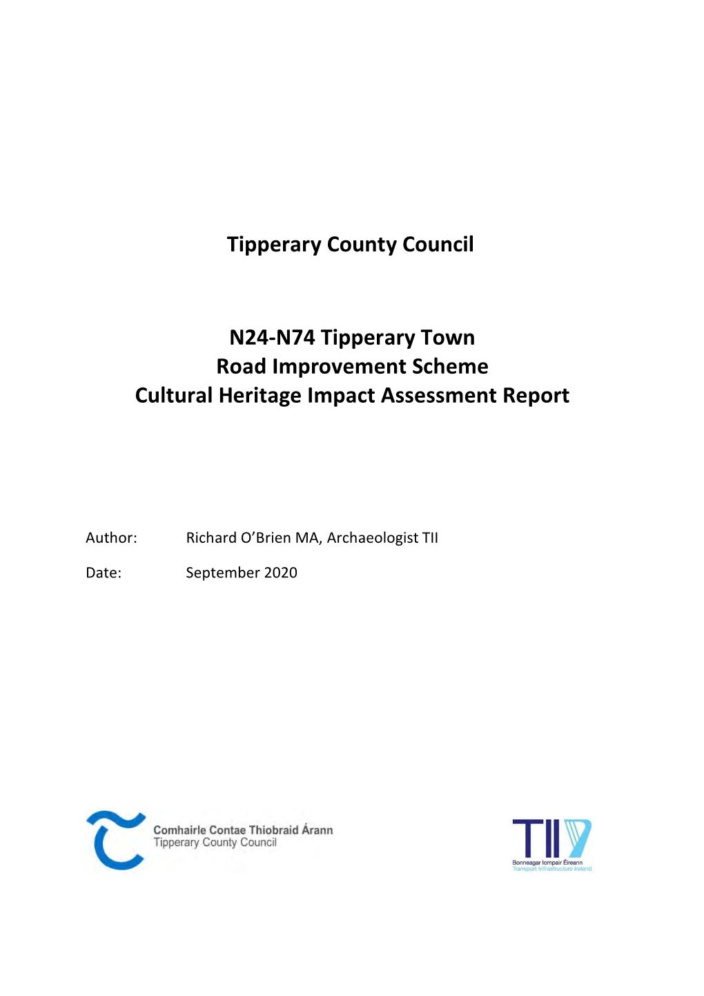 Tipperary County Council N24-N74 Tipperary Town Road Improvement Scheme ...