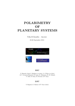 Polarimetry of Planetary Systems