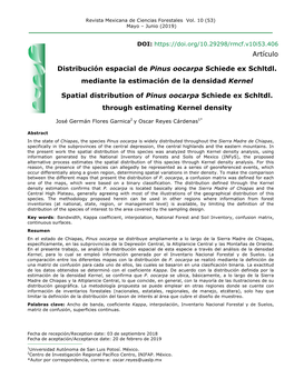 Artículo Distribución Espacial De Pinus Oocarpa Schiede Ex Schltdl
