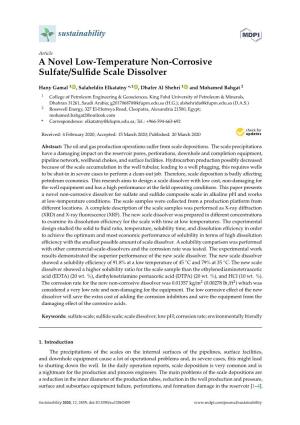 A Novel Low-Temperature Non-Corrosive Sulfate/Sulfide