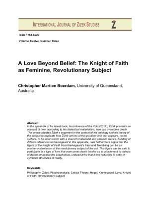 The Knight of Faith As Feminine, Revolutionary Subject