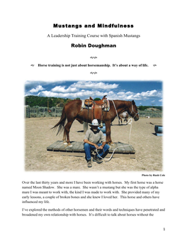 Mustangs and Mindfulness Robin Doughman