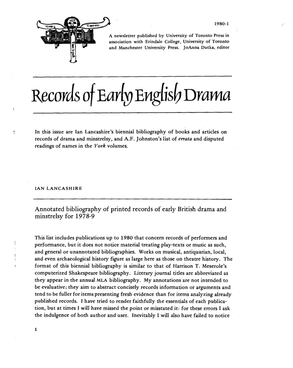 Records Ofearfvq English Drama