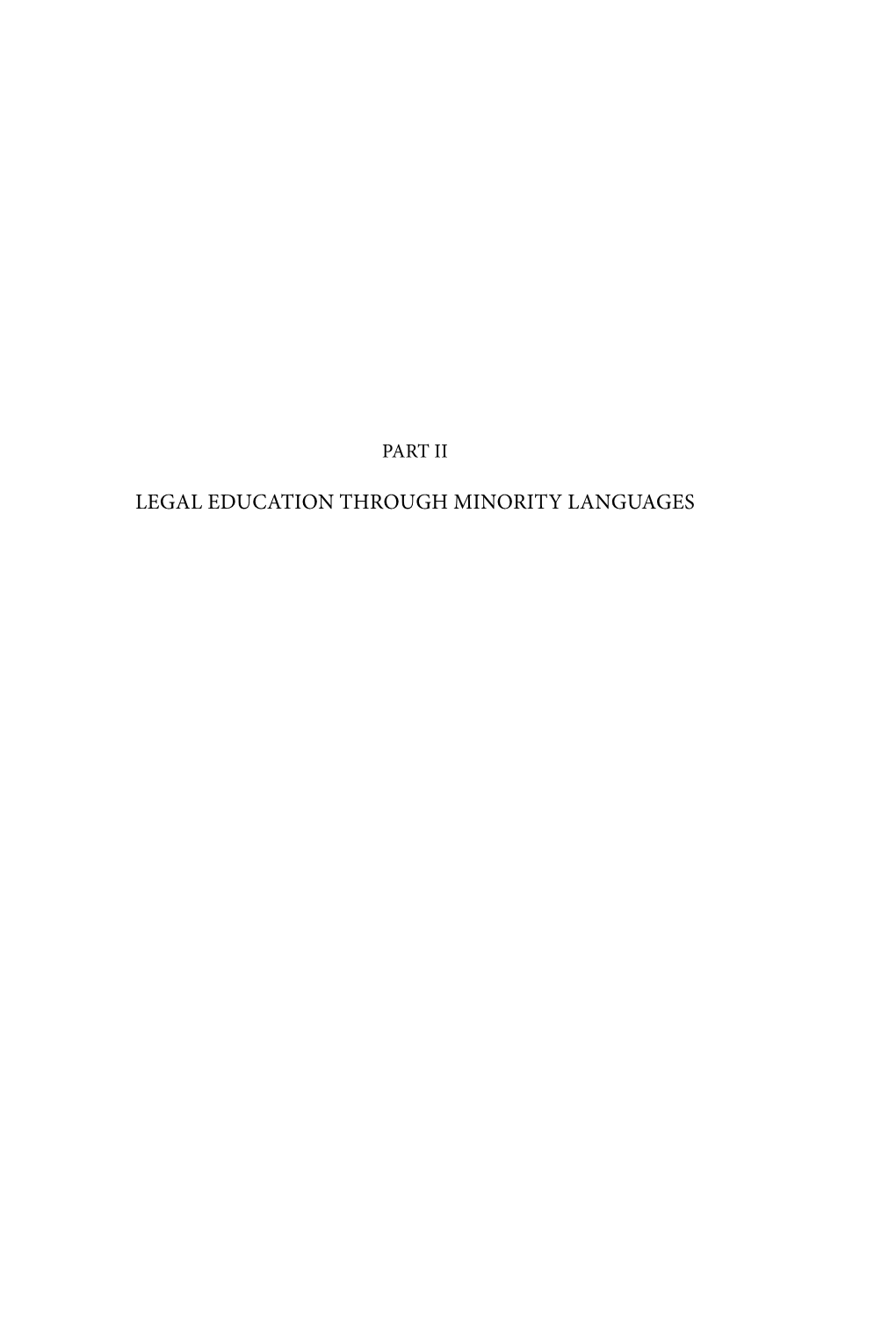 Legal Education Through Minority Languages Chapter Six