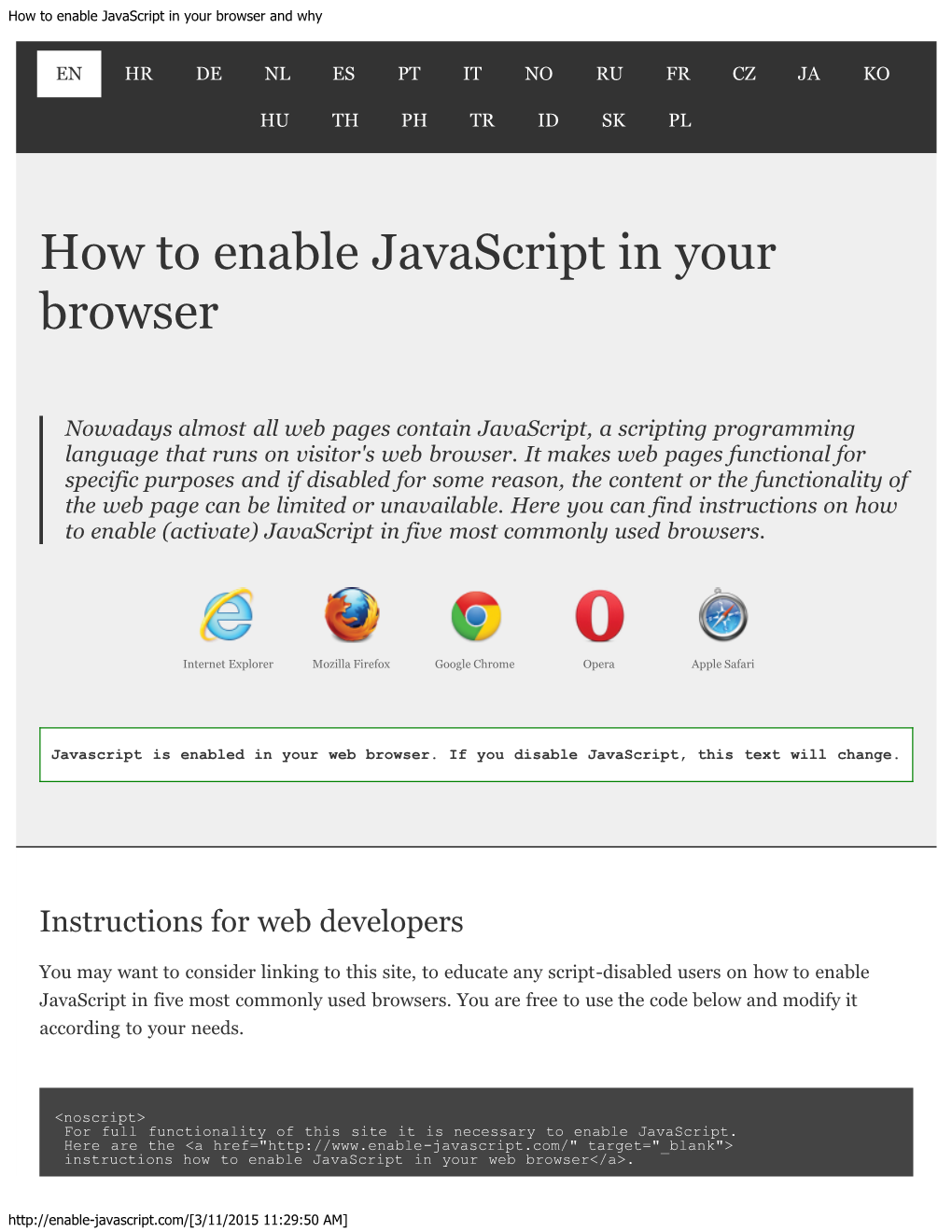 How to Enable Javascript in Your Browser and Why