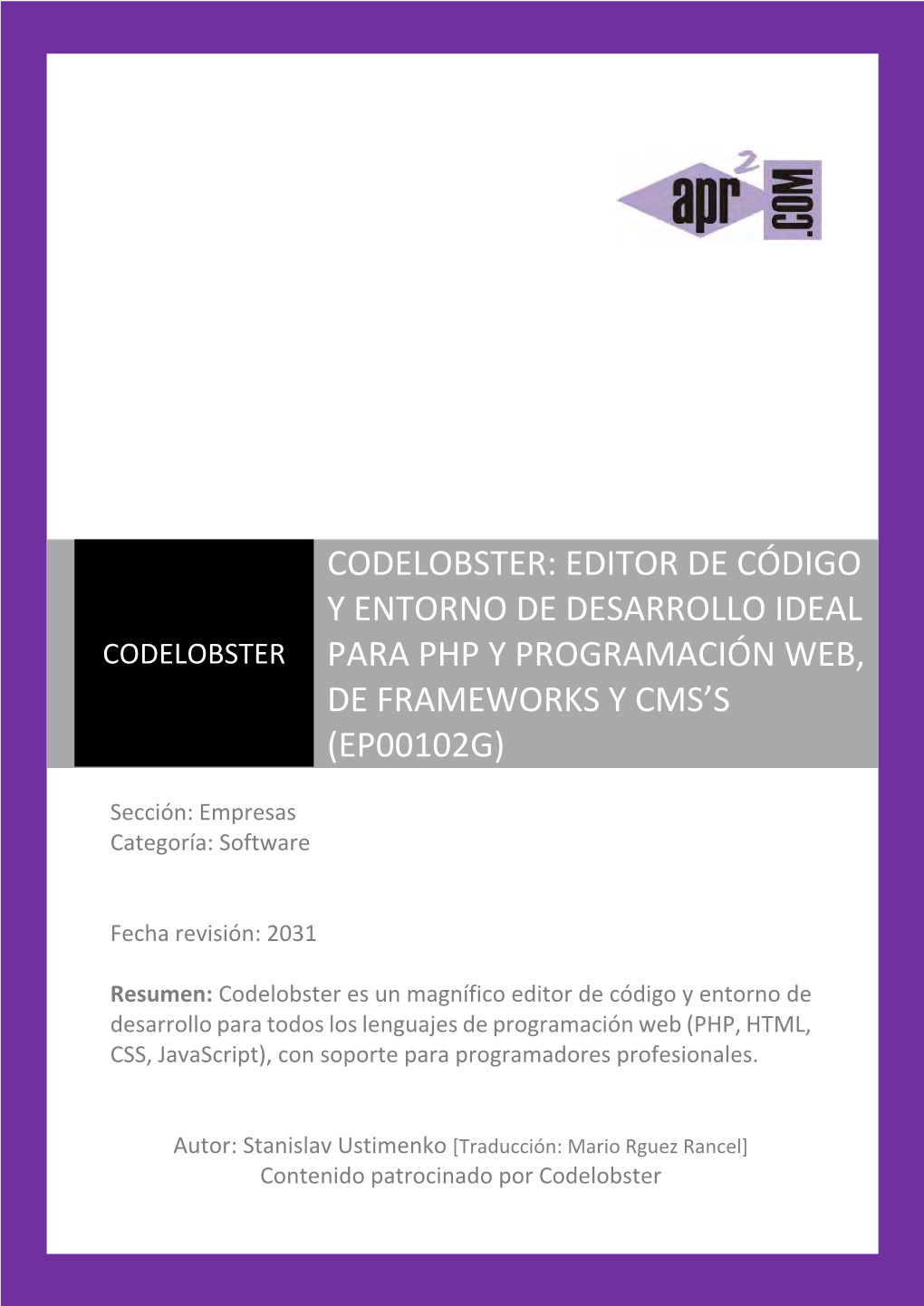 Codelobster: Uno De Los Mejores IDE Para PHP Y Programación Web