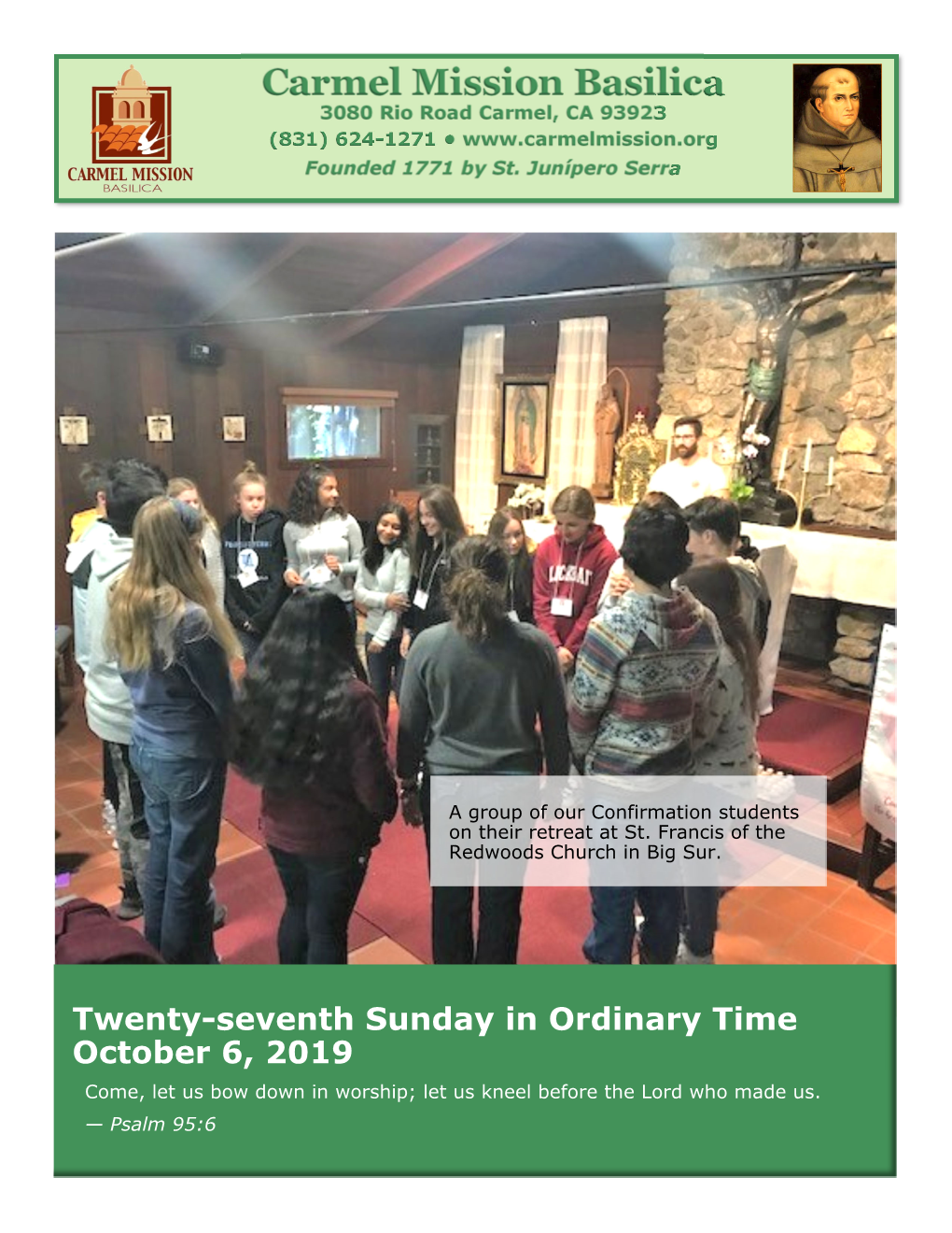 Carmel Mission Weekly Bulletin