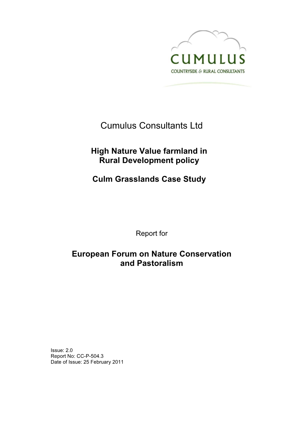 Culm Grasslands Case Study