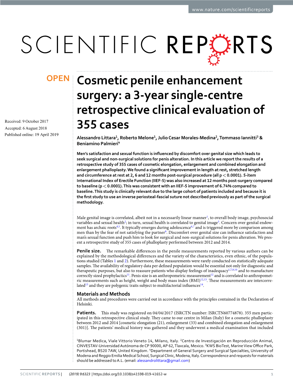 Cosmetic Penile Enhancement Surgery: a 3-Year Single-Centre