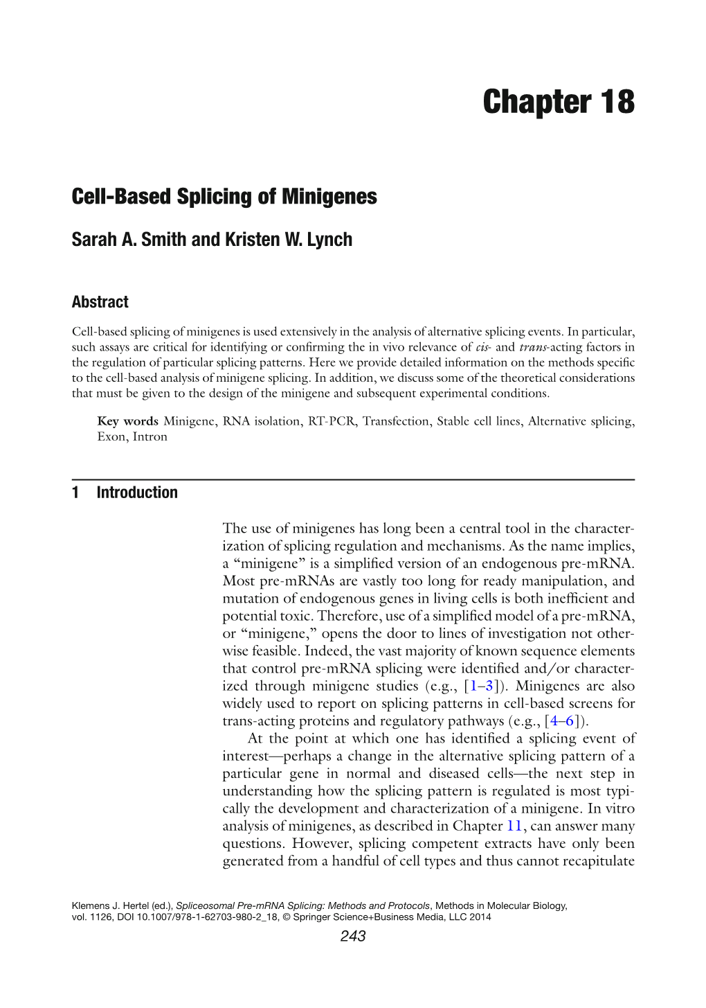 Cell-Based Splicing of Minigenes