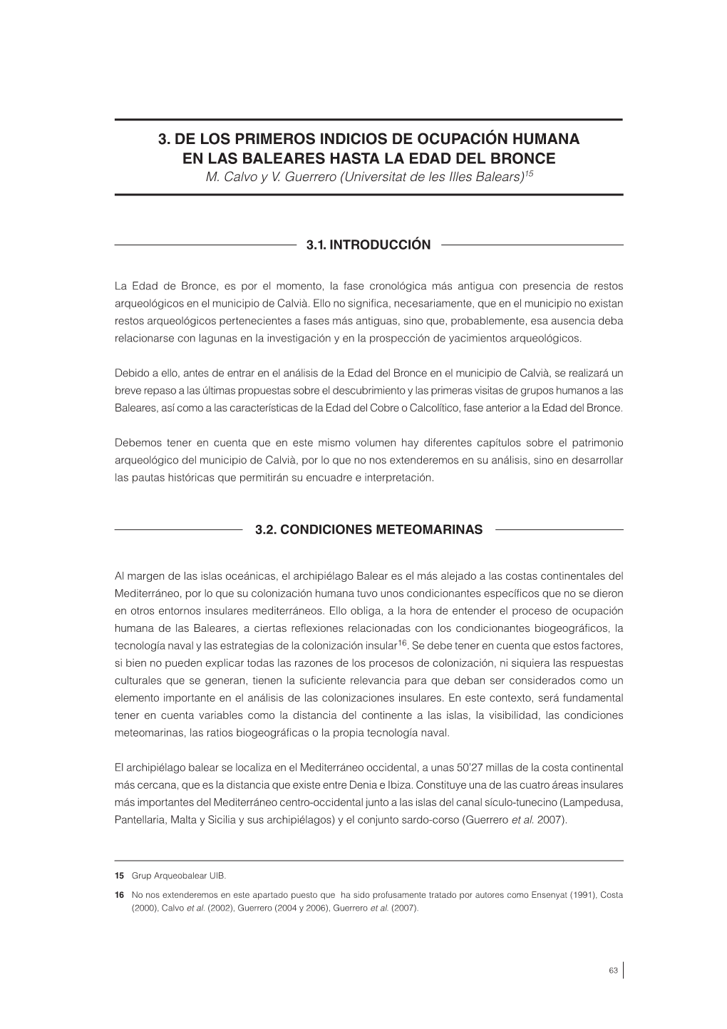 3. De Los Primeros Indicios De Ocupación Humana En Las Baleares Hasta La Edad Del Bronce M