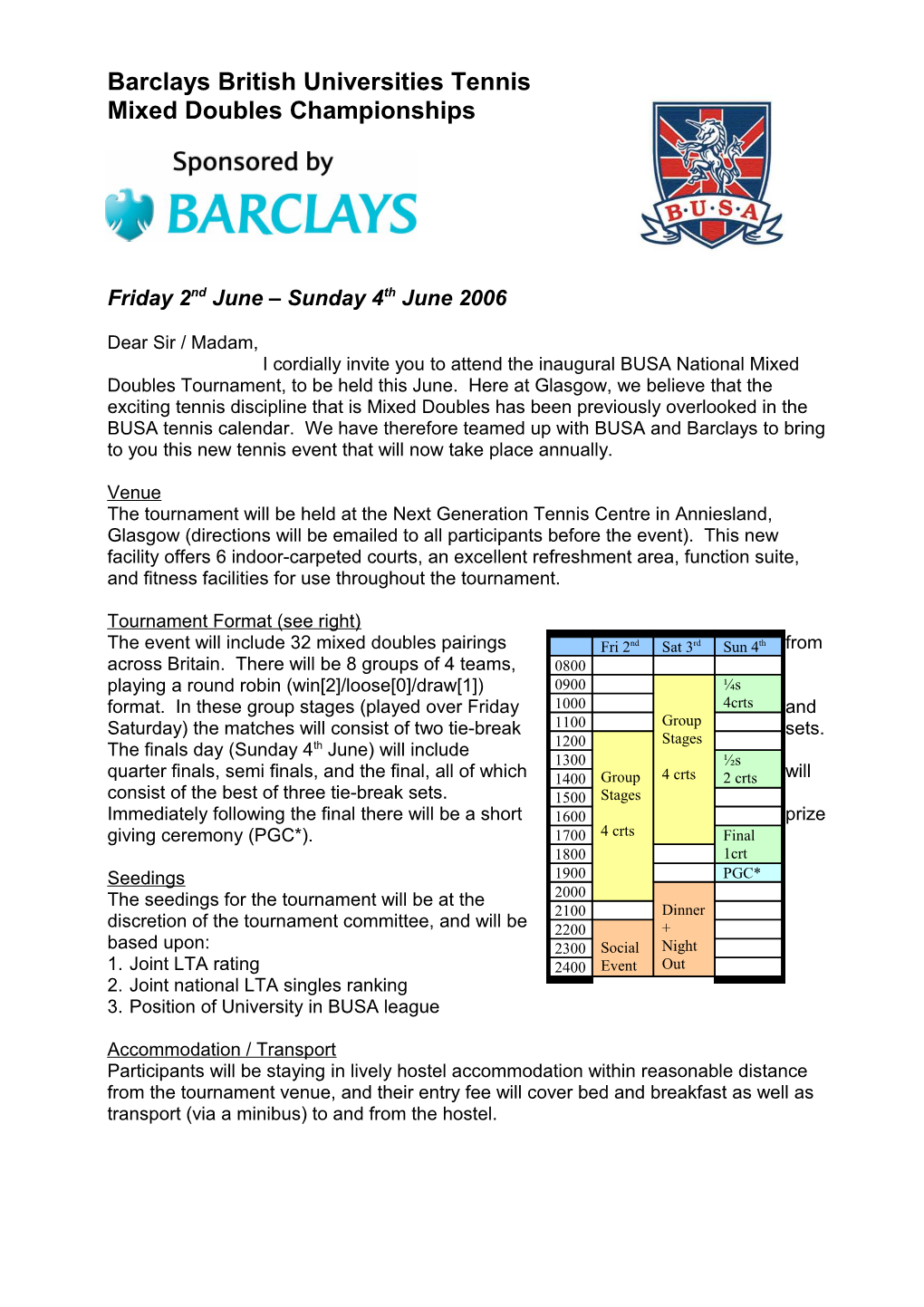 Barclays British Universities Tennis