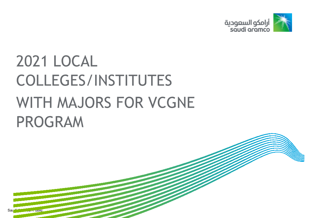 2021 Local Colleges/Institutes with Majors for Vcgne Program