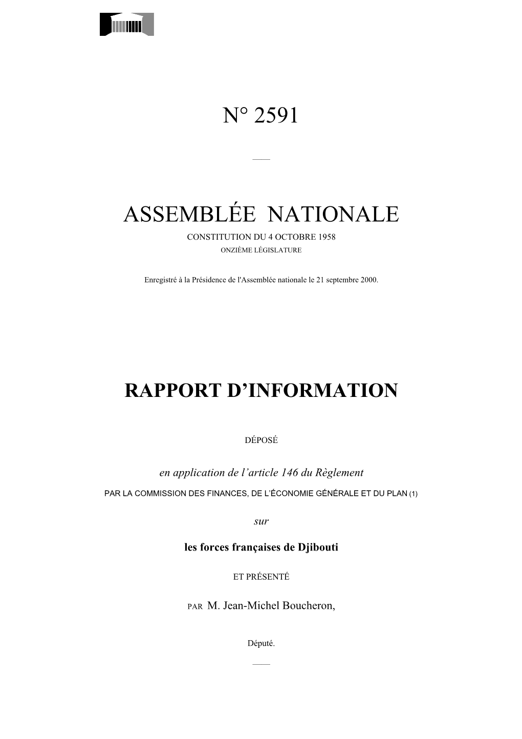 N° 2591 Assemblée Nationale