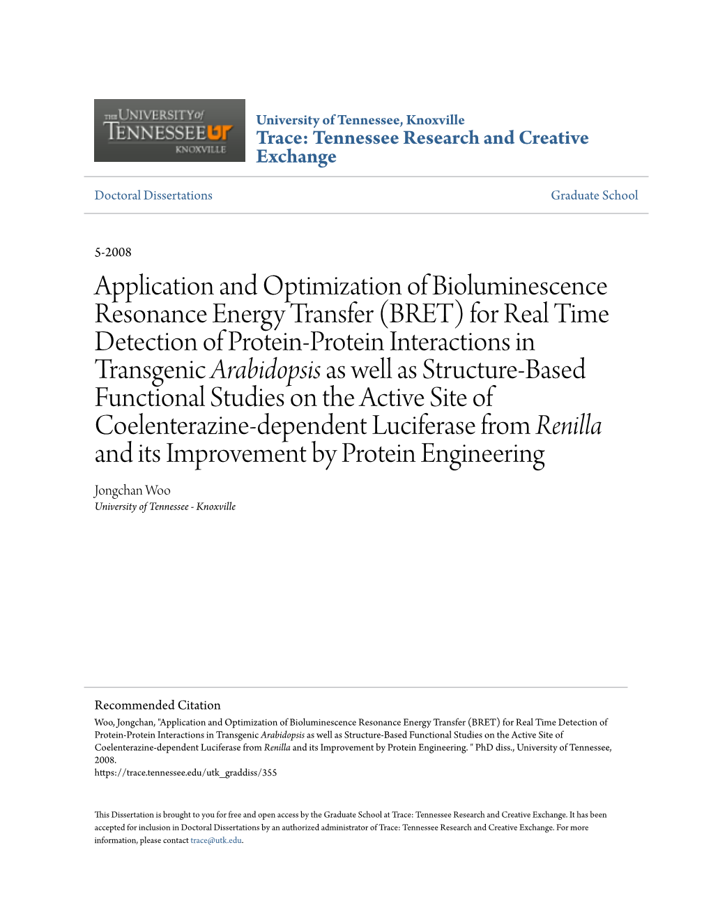 (BRET) for Real Time Detection of Protein-Protein Inte