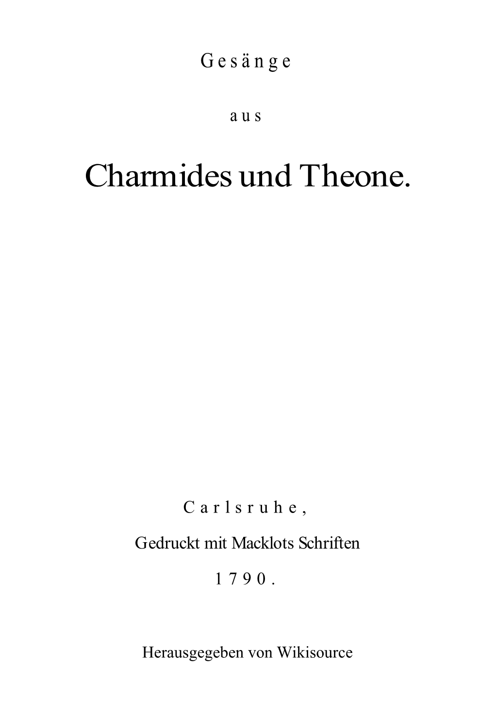 Charmides Und Theone