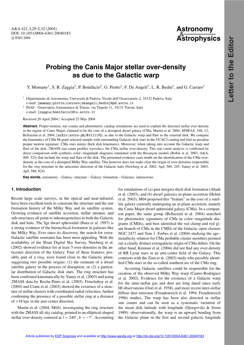 Probing the Canis Major Stellar Over-Density As Due to the Galactic Warp