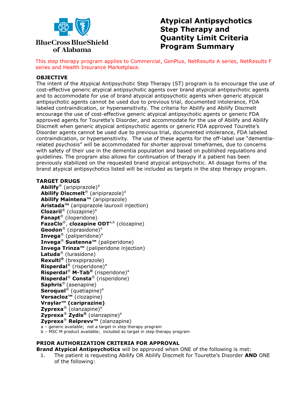 Atypical Antipsychotics Step Therapy And