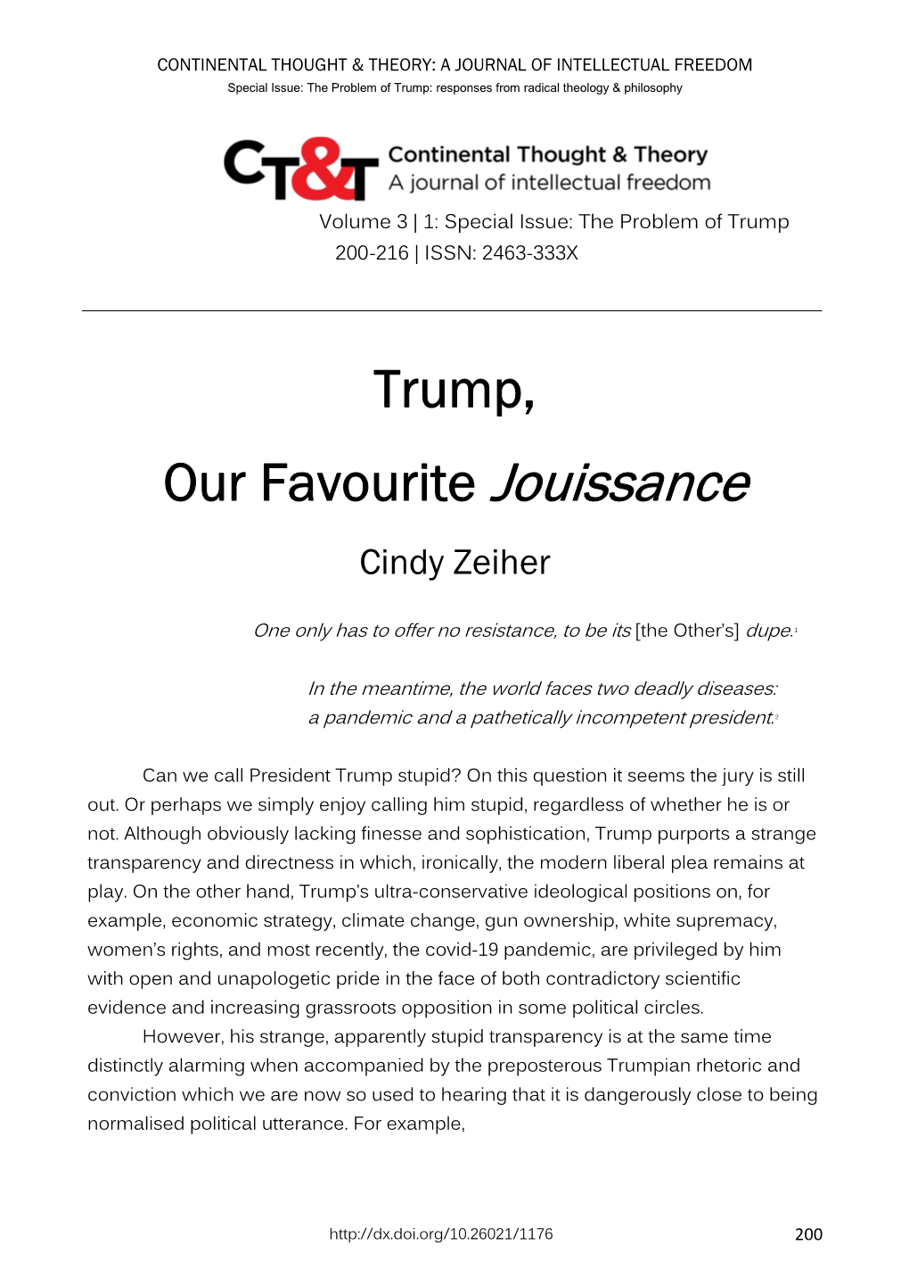 Trump, Our Favourite Jouissance