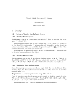 Math 250A Lecture 13 Notes