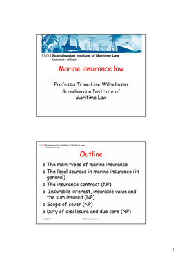 Marine Insurance Law Outline